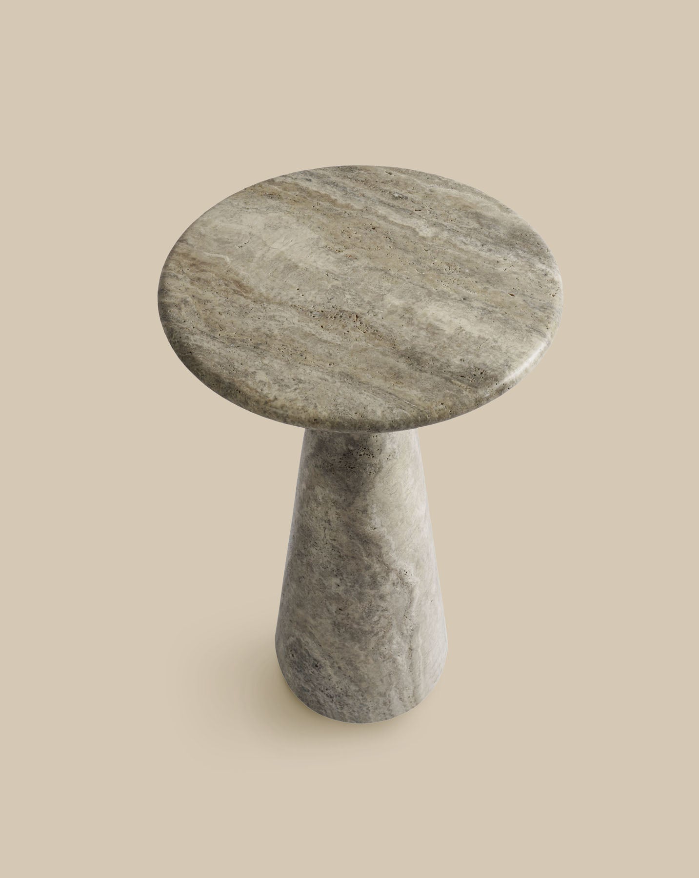 Juno Tall Travertine Side Table