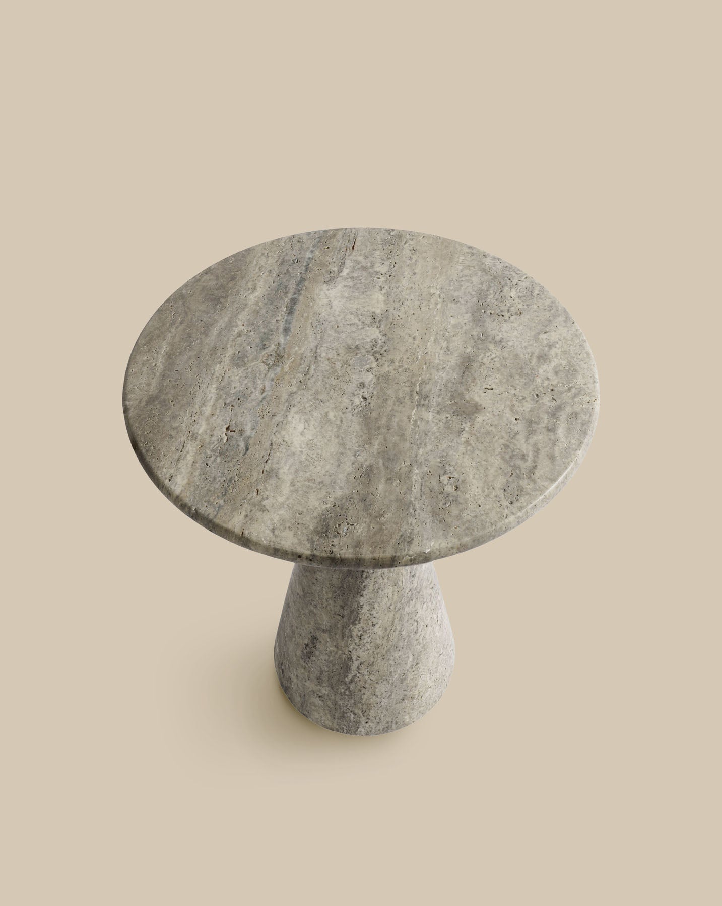 Juno Tall Travertine Side Table