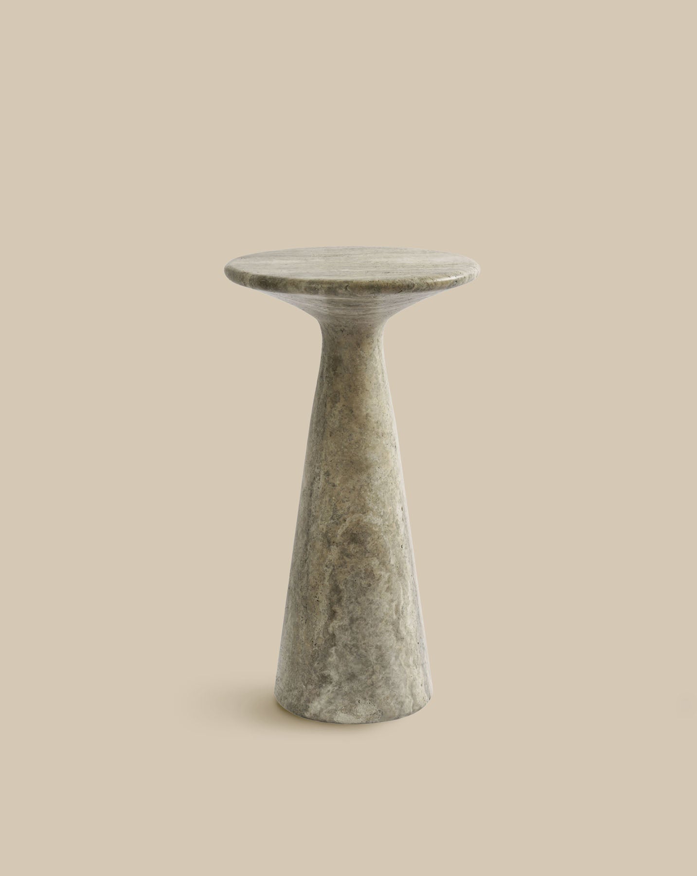 Juno Tall Travertine Side Table