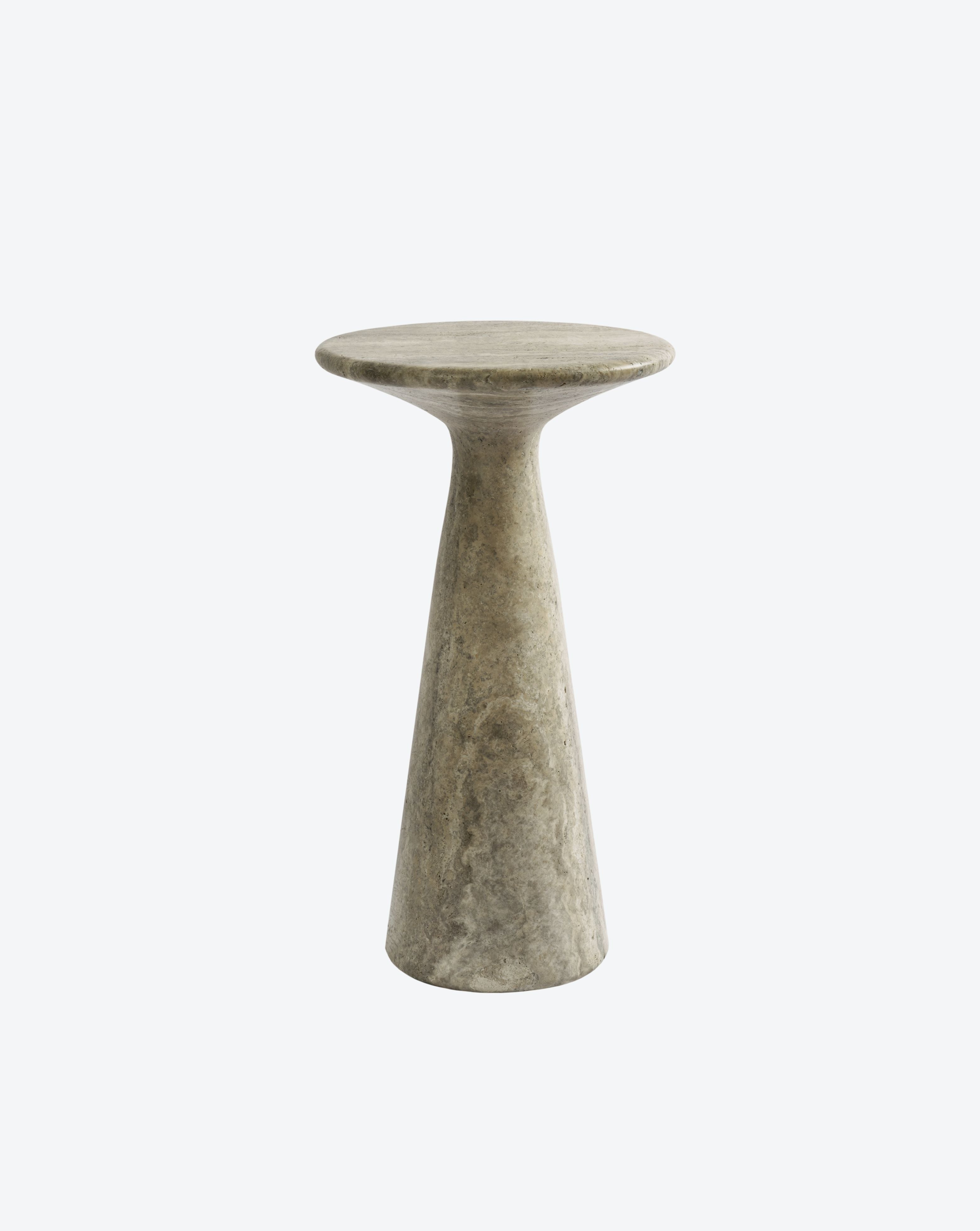 Juno Tall Travertine Side Table