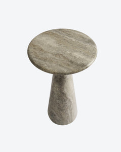 Juno Tall Travertine Side Table